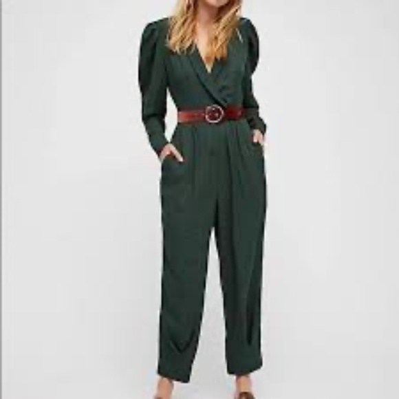 NWT Free People women's jade green star eyes jumpsuit size medium - Picture 1 of 7